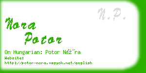 nora potor business card